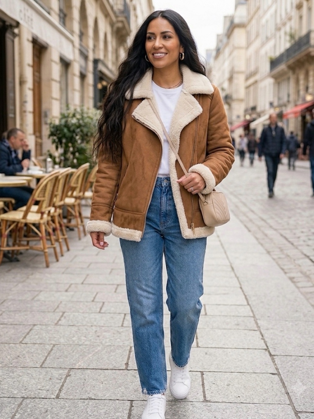 Brown Shearling Hollister Jacket